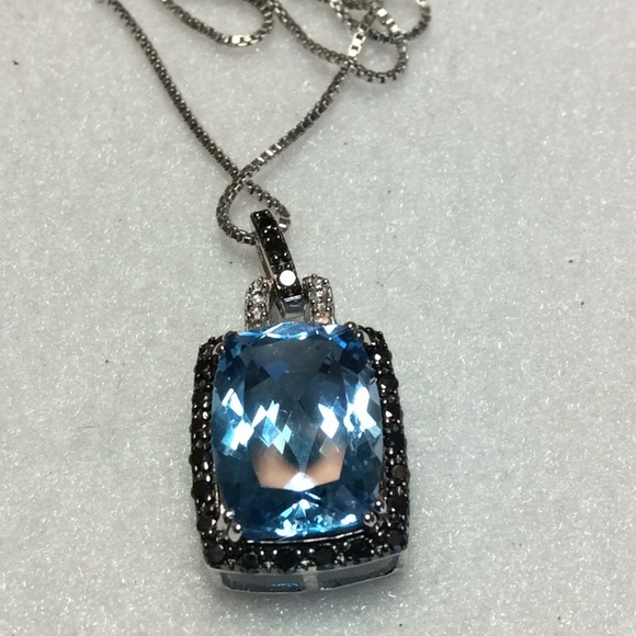 Womens 4 Pcs Jewelry Set, Created Topaz Oval Stones, Plus  FINAL SALE PRICE Silver Blu, Blk & Wht Topaz Jewelry Set